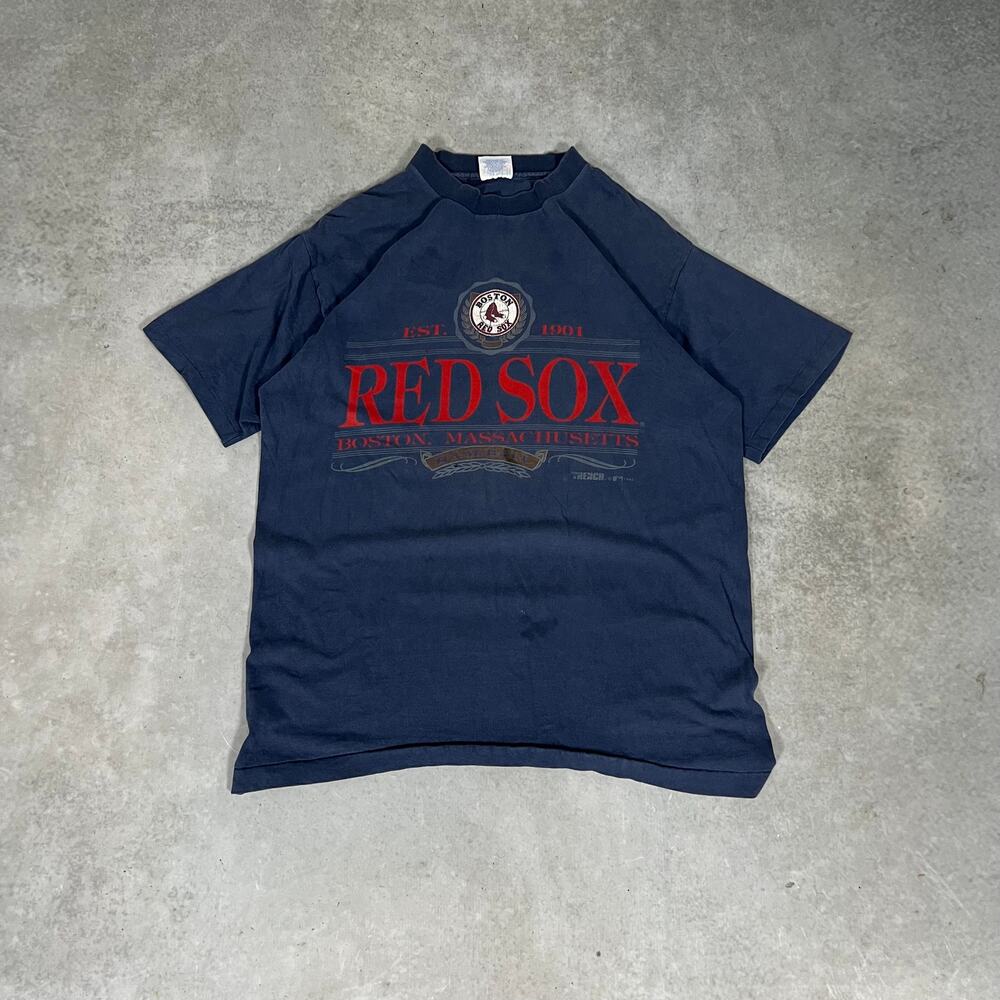 Vintage 1992 Boston Red Sox MLB Tshirt Men's Large Blue Baseball Shirt